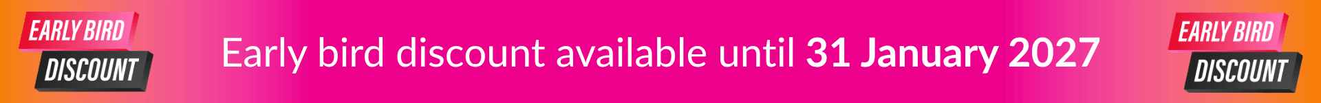 Early bird discount available until 22 February 2027